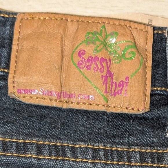 NWT Sassy Thai embroidered beaded Womens Stretch Jeans Size 14 - Picture 7 of 7
